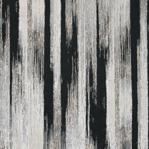 4' X 6' Black Silver and Gray Abstract Power Loom Area Rug